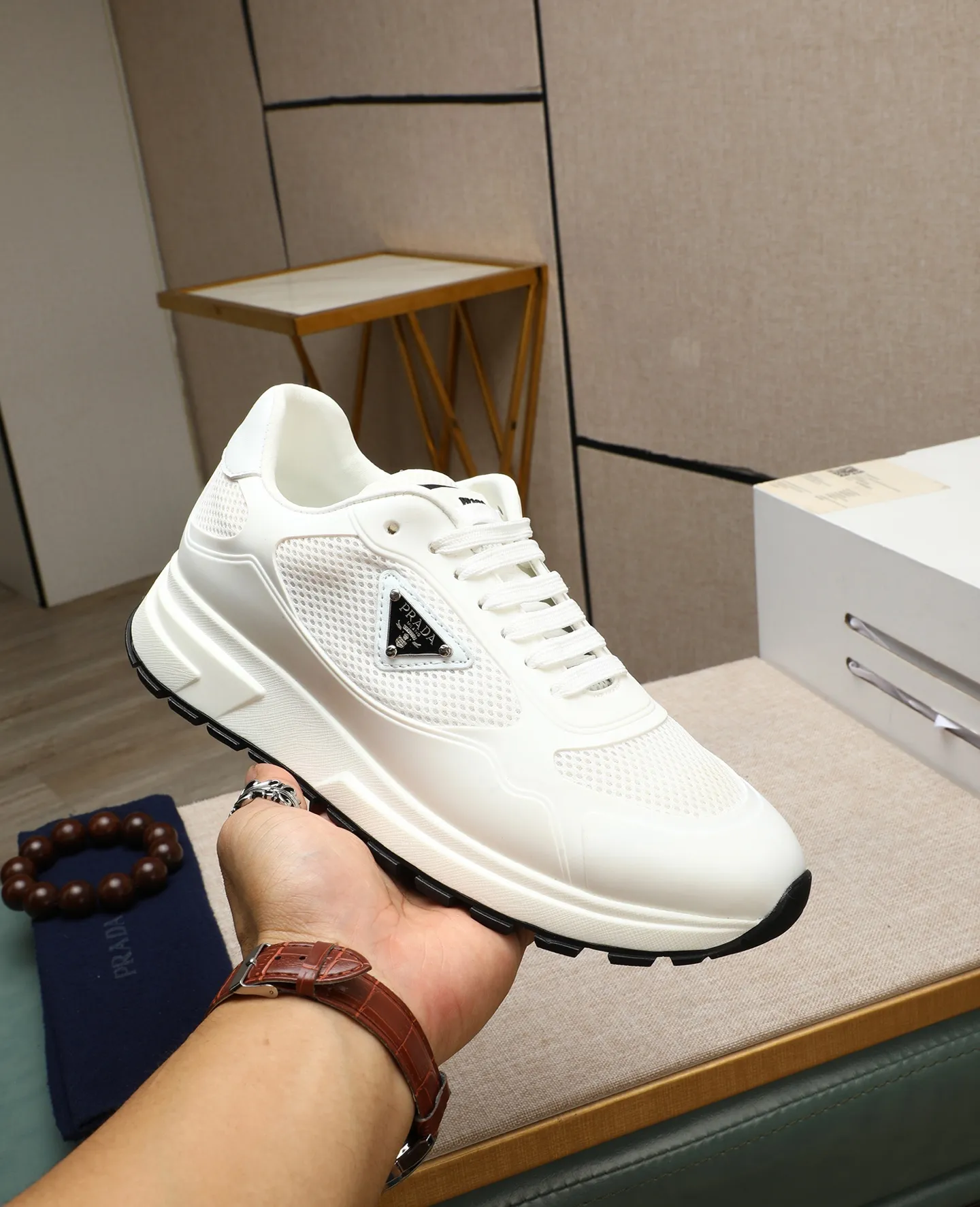 Men's shoes 💰580 [PRADA] Prada - High-end quality original order - Upper: 🔝 silk calfskin, brand canvas cloth, brand metal fasteners - Lining: mesh, foot pads; top-grade cowhide - Outsole: ultra-light TPU foam; molded outsole - Ultra-high quality control·Fine workmanship: highlighted (high-end·luxury·grade) -Size: 38-44 (45 can be customized) Wang